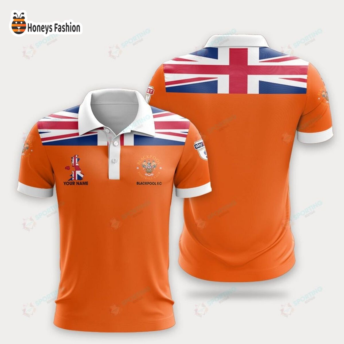 Blackpool F.C custom name polo shirt