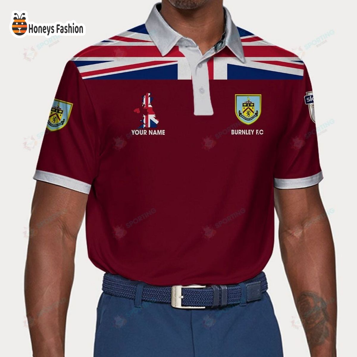 Burnley F.C custom name polo shirt