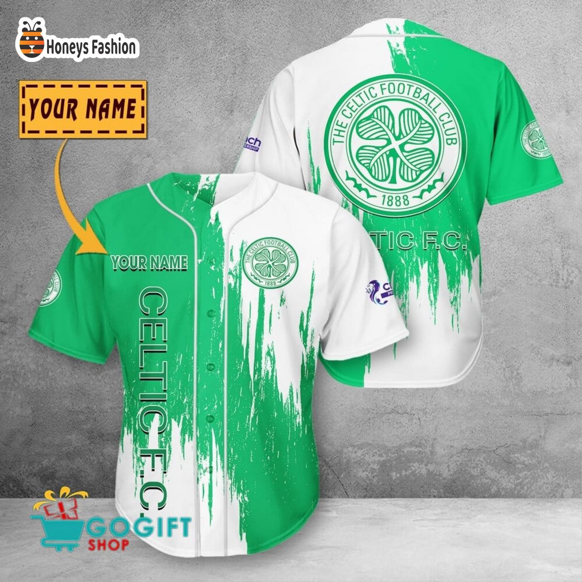 Celtic F.C custom name baseball jersey