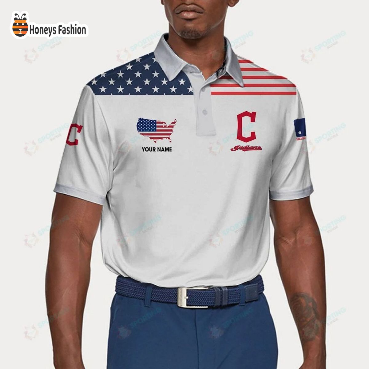 Cleveland Indians MLB Custom Name Polo Shirt