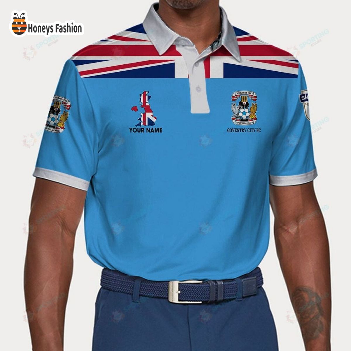 Coventry City F.C custom name polo shirt