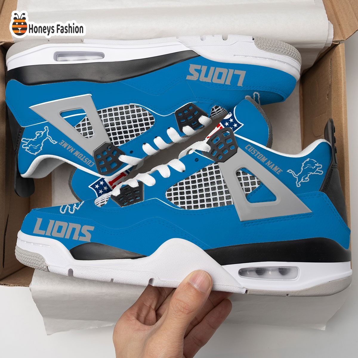 Detroit Lions NFL Air Jordan 4 Shoes