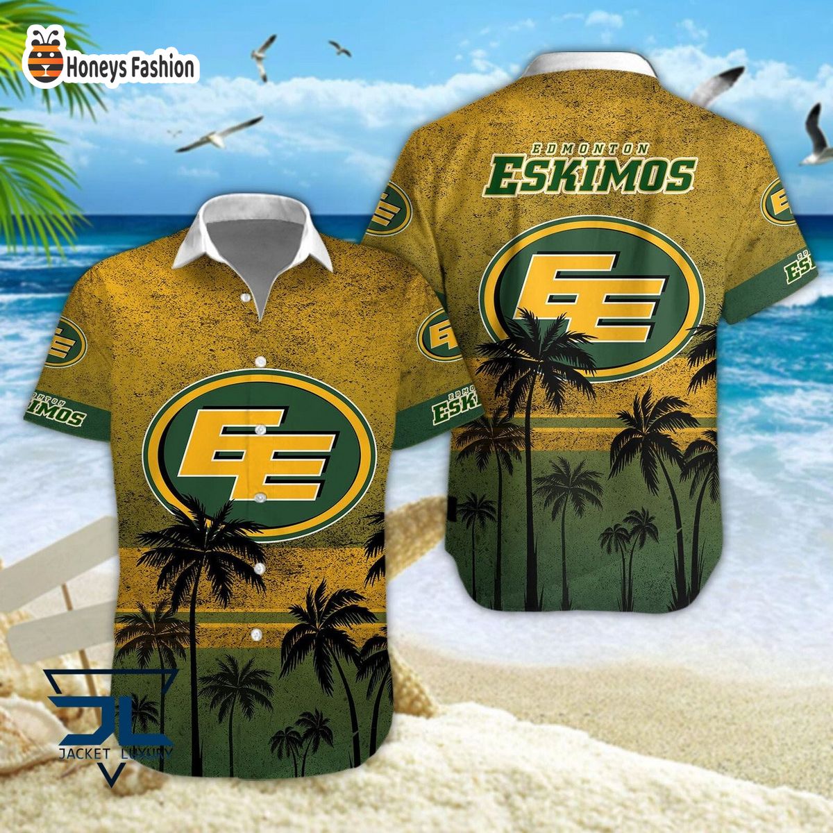 Edmonton Eskimos CFL hawaiian shirt