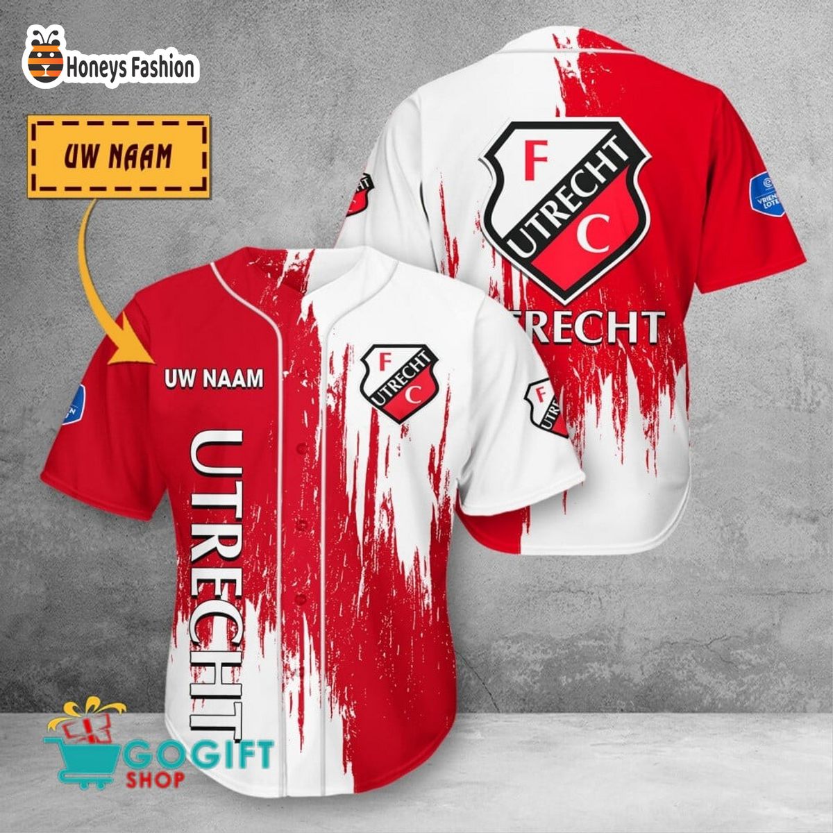 FC Utrecht custom name baseball shirt