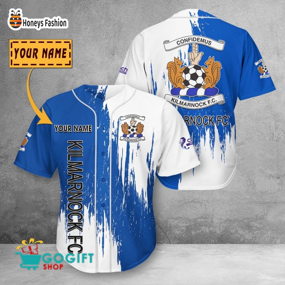 Kilmarnock F.C custom name baseball jersey