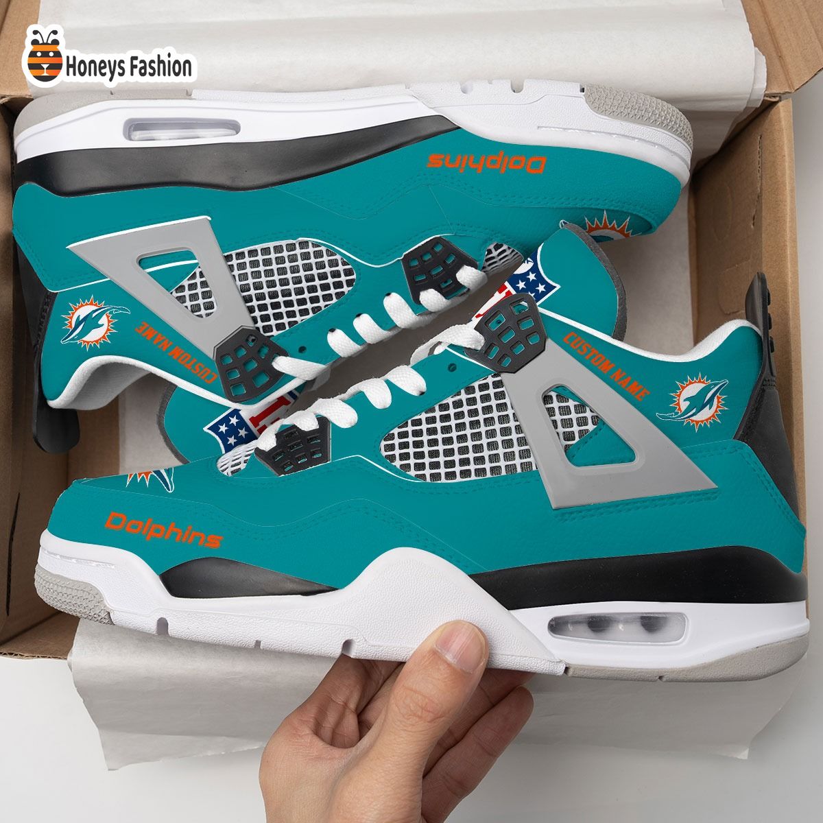 Miami Dolphins NFL Air Jordan 4 Shoes