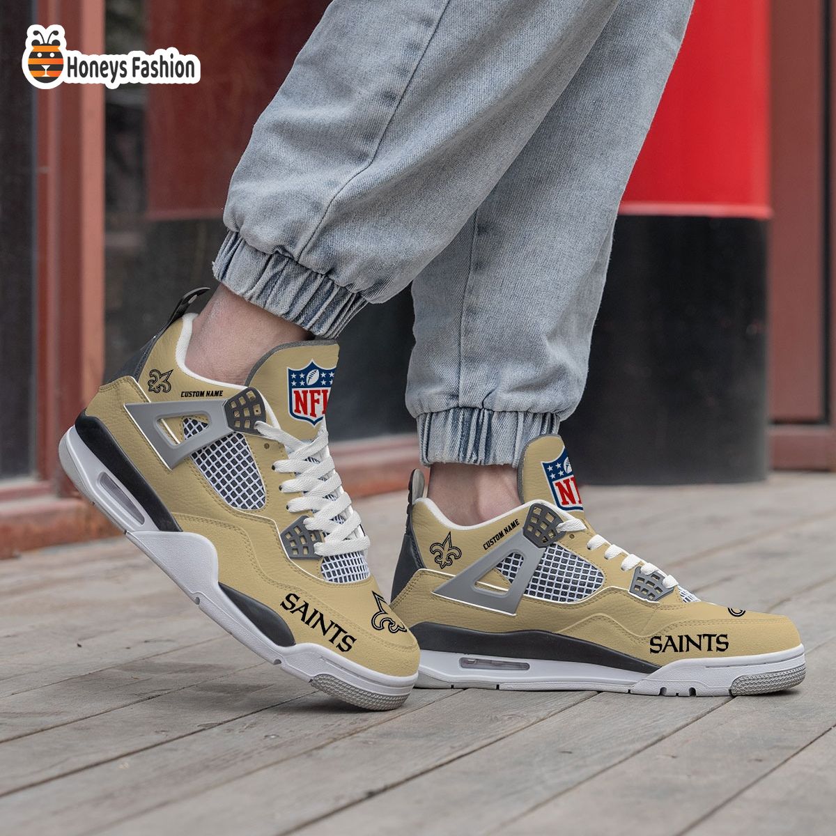 New Orleans Saints NFL Air Jordan 4 Shoes