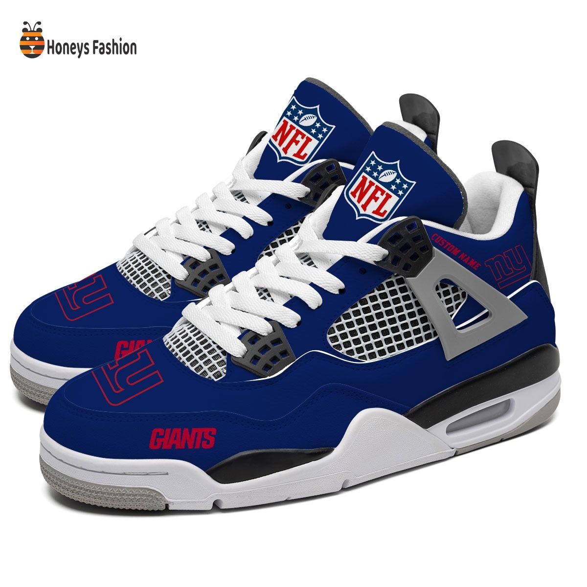 New York Giants NFL Air Jordan 4 Shoes