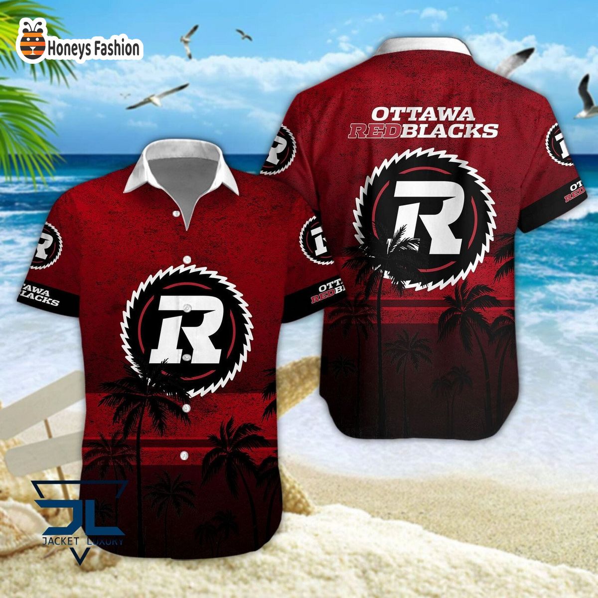 Ottawa Redblacks CFL hawaiian shirt