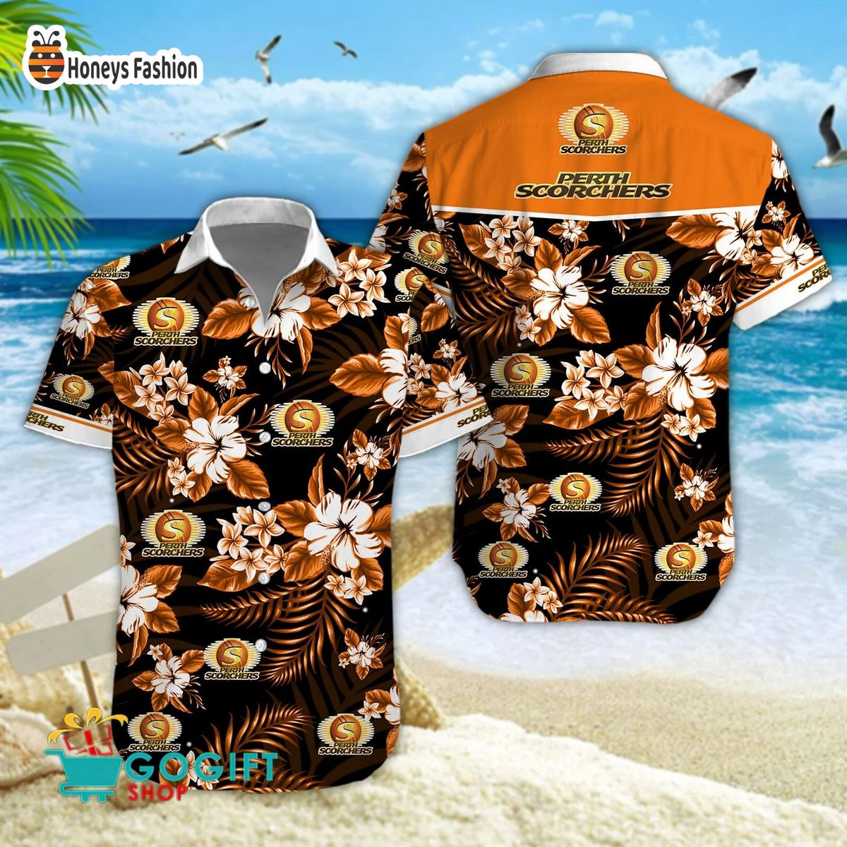 Perth Scorchers hawaiian shirt and short