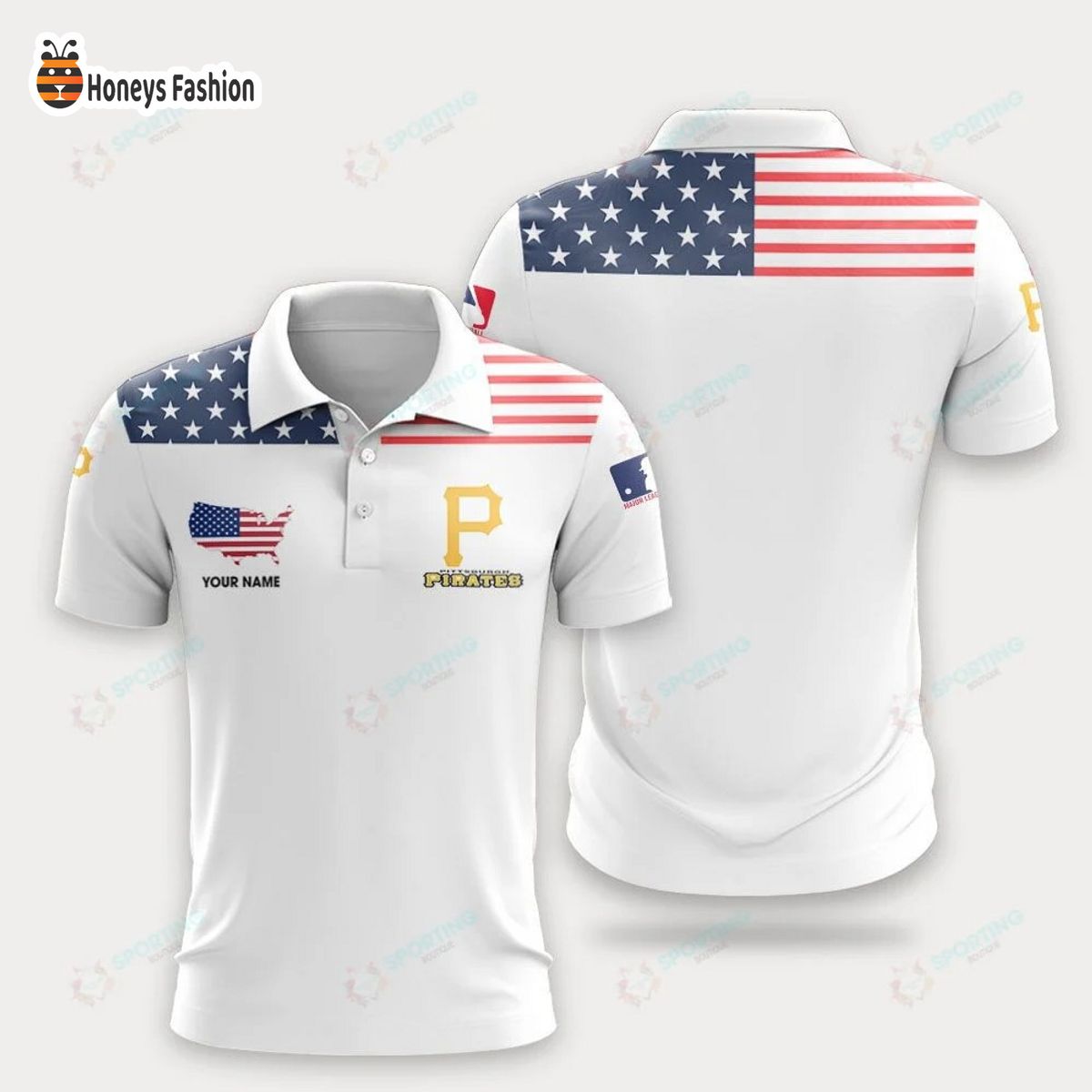 Pittsburgh Pirates MLB Custom Name Polo Shirt