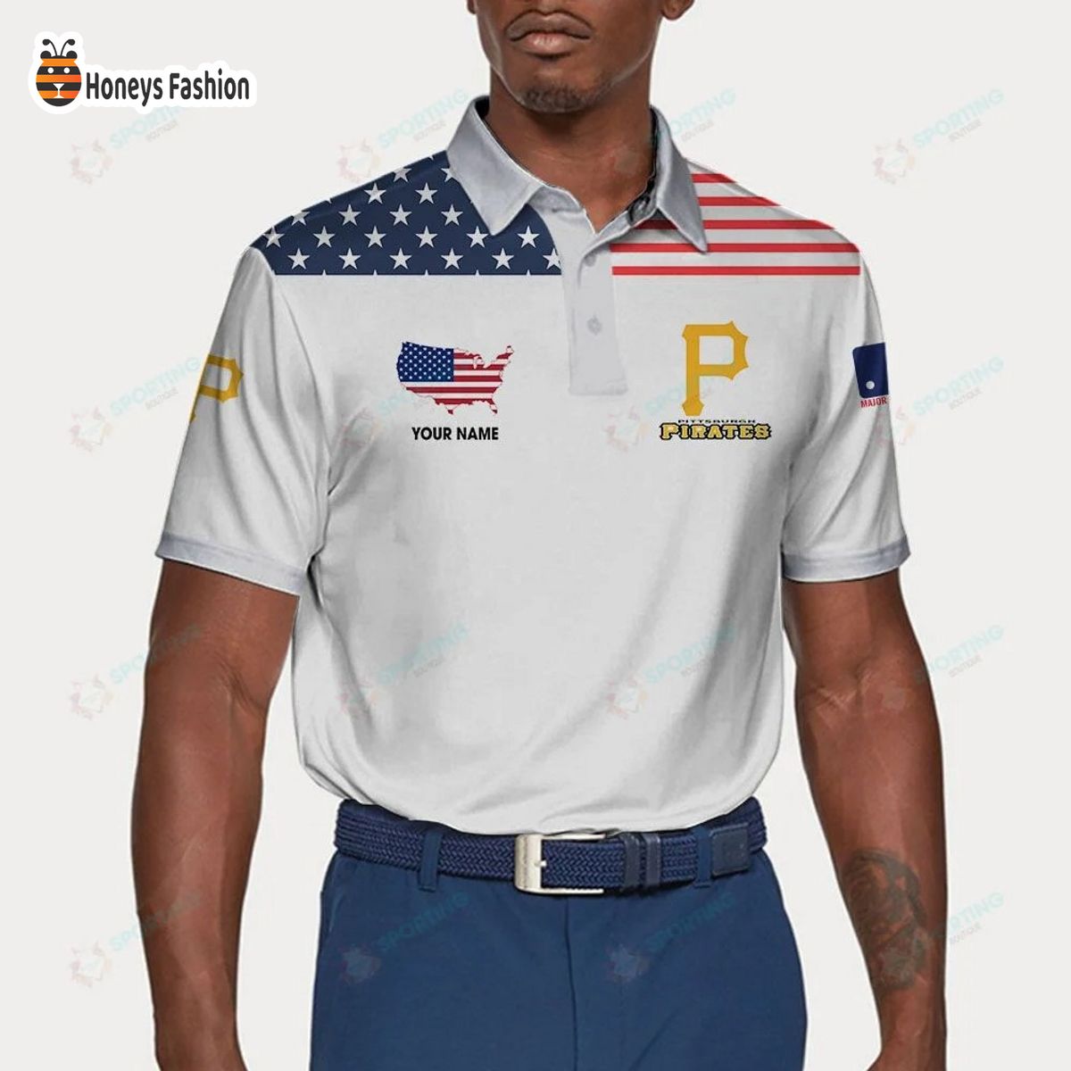 Pittsburgh Pirates MLB Custom Name Polo Shirt