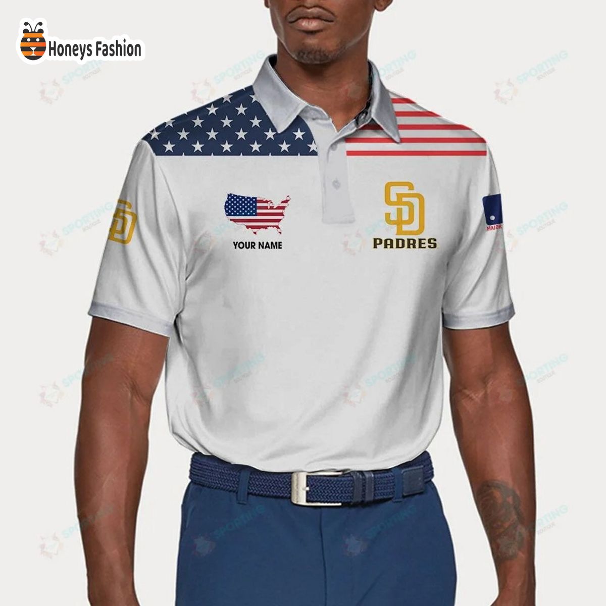 San Diego Padres MLB Custom Name Polo Shirt