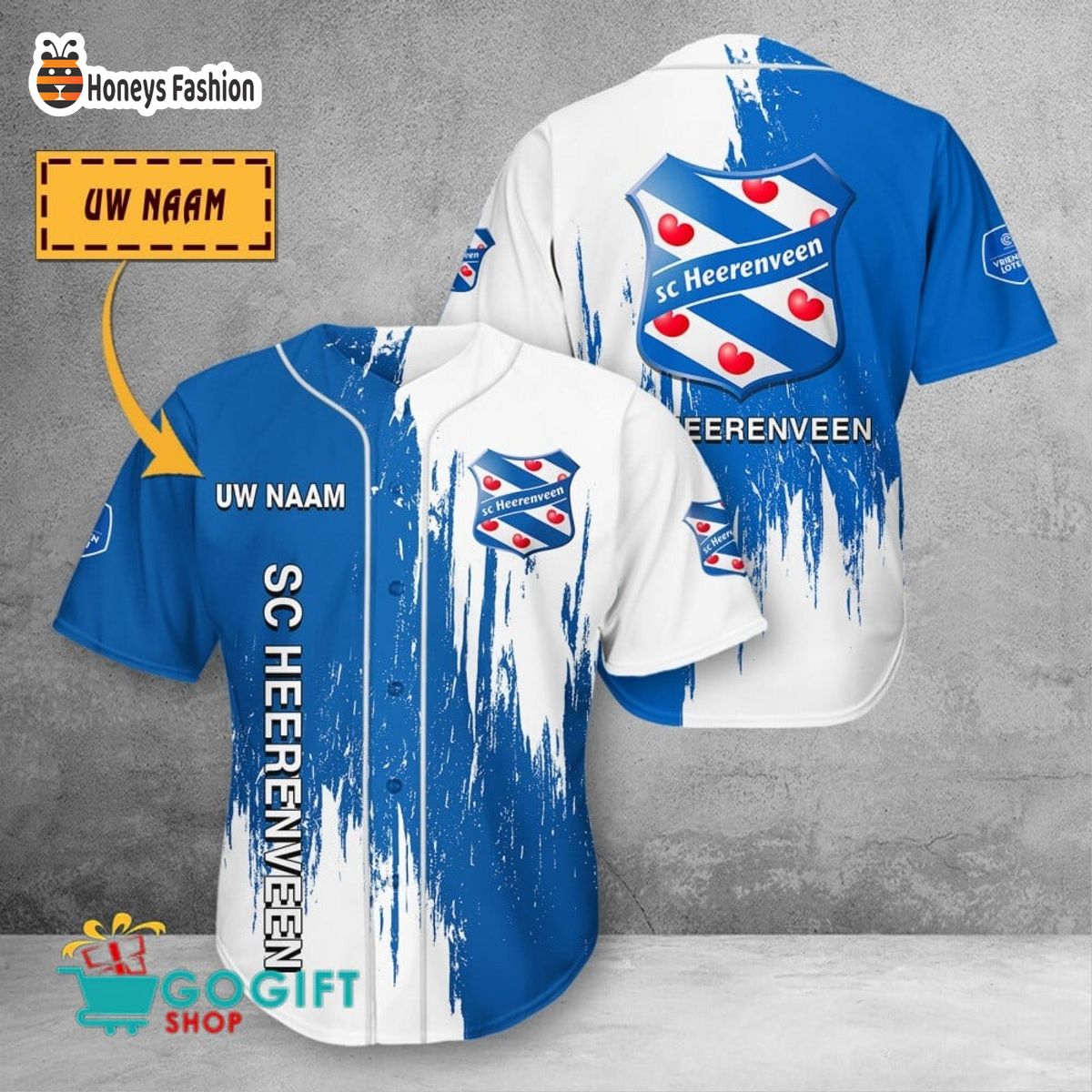 SC Heerenveen custom name baseball shirt