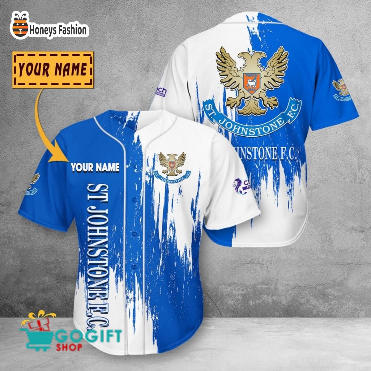 St Johnstone F.C custom name baseball jersey