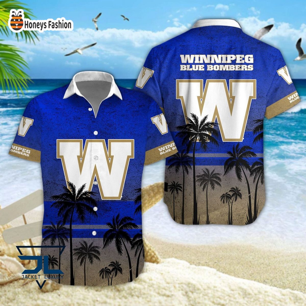 Winnipeg Blue Bombers CFL hawaiian shirt