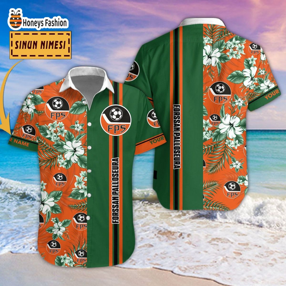 Forssan Palloseura liiga custom name hawaiian shirt