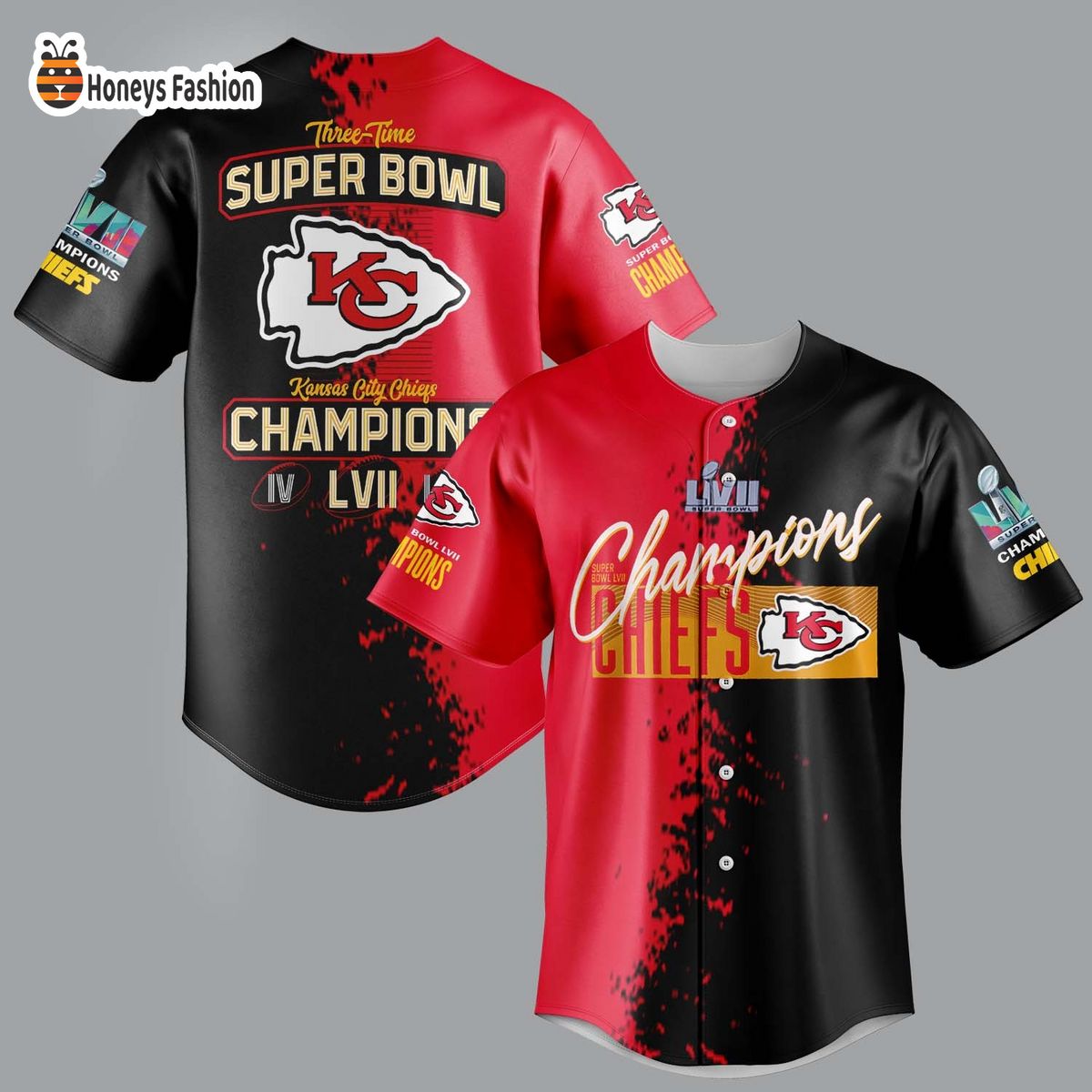 Kansas City Chiefs Champions Super Bowl LVII Baseball Jersey