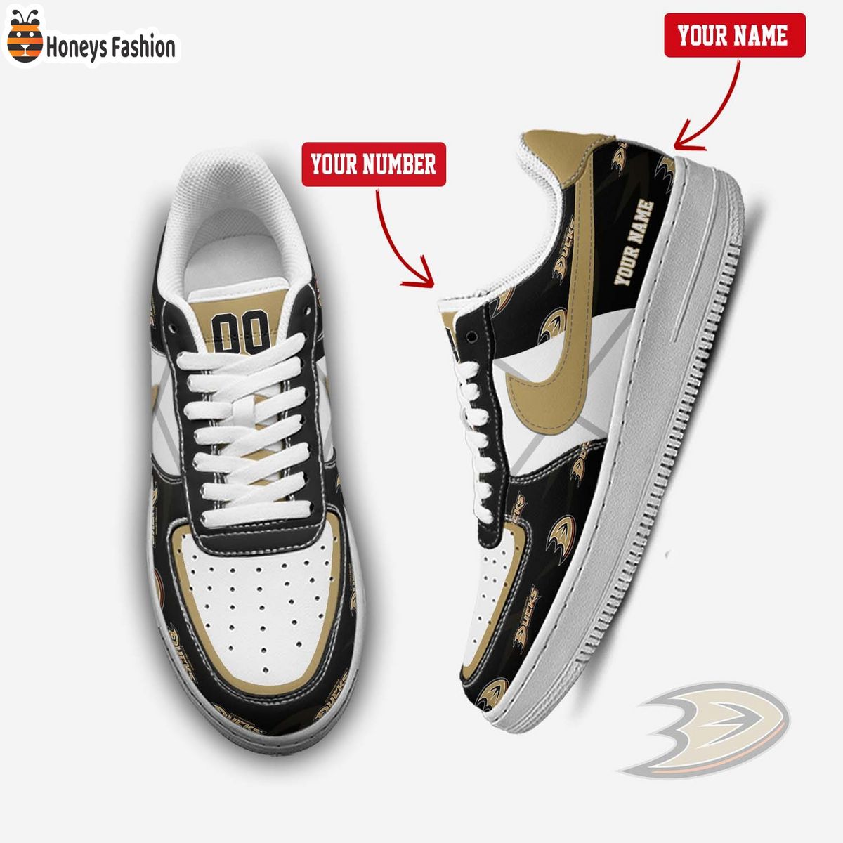 Anaheim Ducks NHL Personalized Air Force 1 Shoes