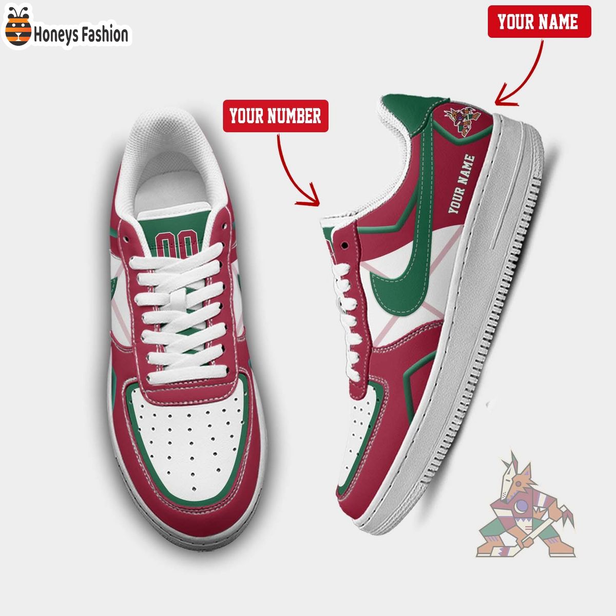 Arizona Coyotes NHL Personalized Air Force 1 Shoes
