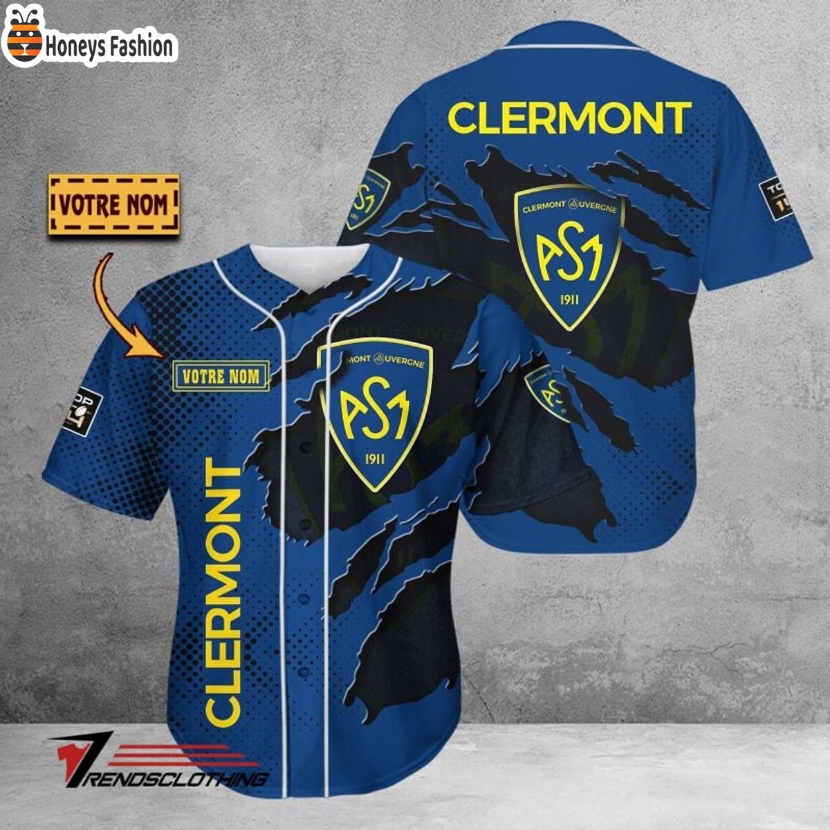 ASM Clermont Auvergne Personalized Baseball Jersey