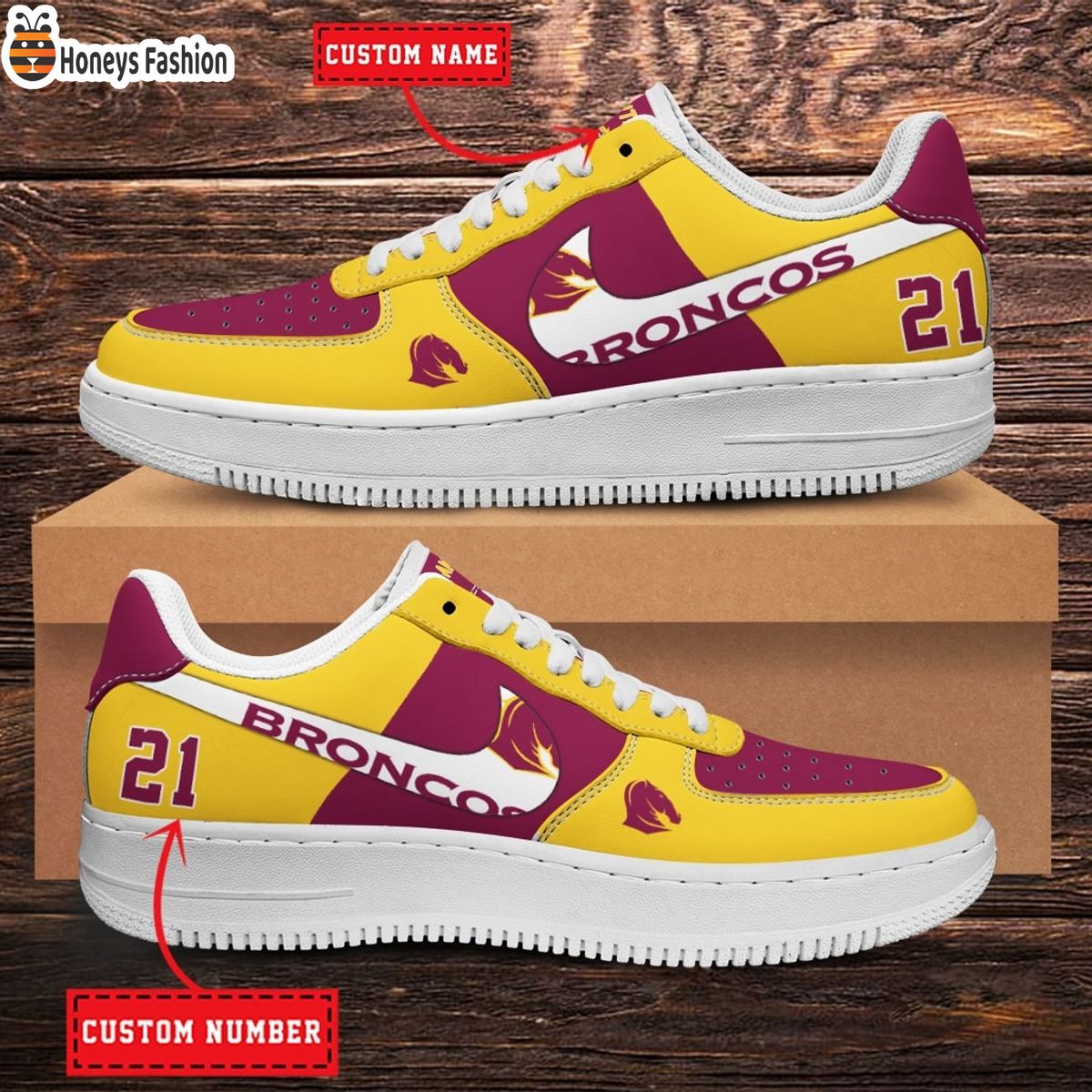Brisbane Broncos NRL Personalized Air Force 1 Shoes