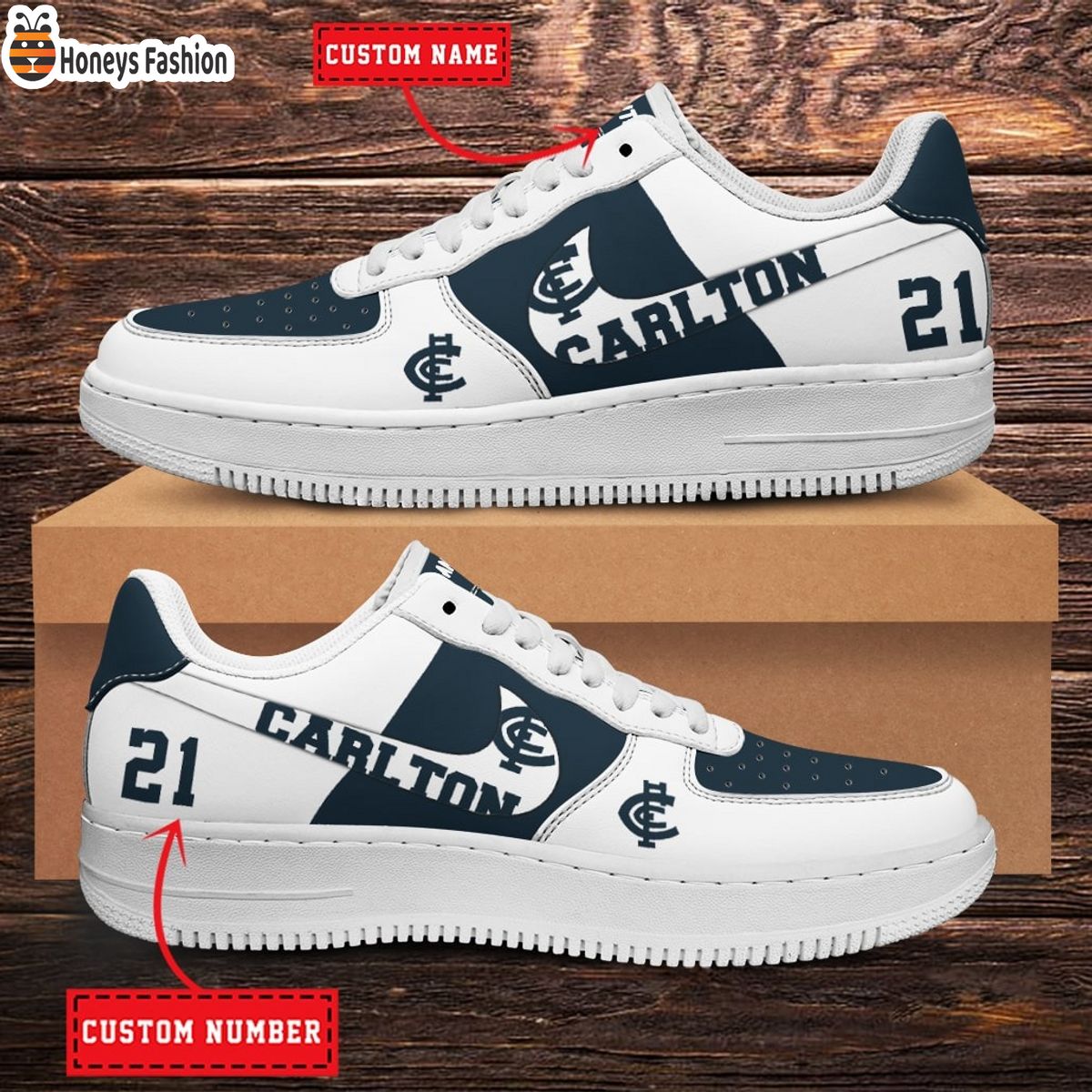 Carlton Blues AFL Personalized Air Force 1 Shoes