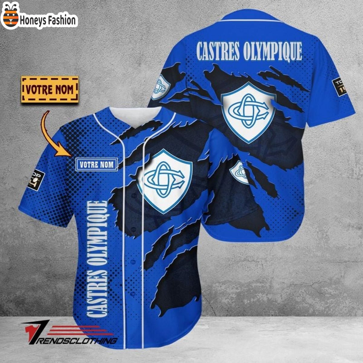 Castres Olympique Personalized Baseball Jersey