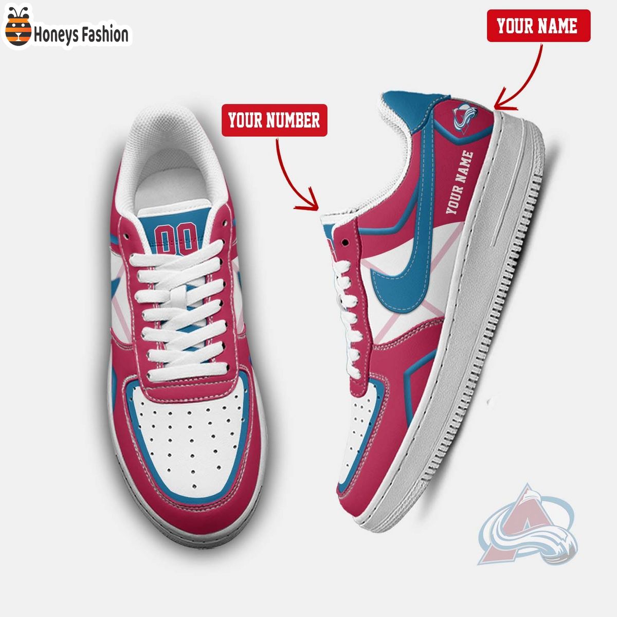 Colorado Avalanche NHL Personalized Air Force 1 Shoes