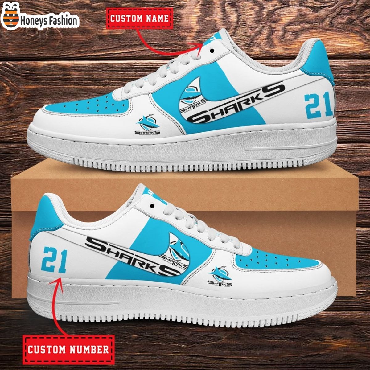 Cronulla-Sutherland Sharks NRL Personalized Air Force 1 Shoes