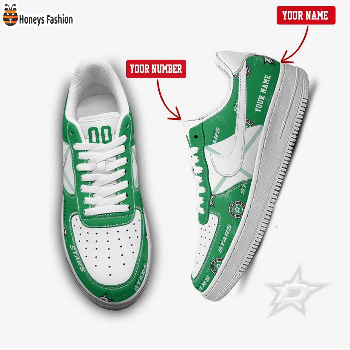 Dallas Stars NHL Personalized Air Force 1 Shoes