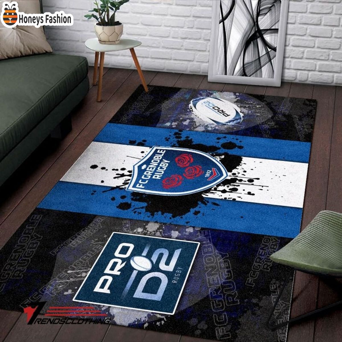 FC Grenoble Rugby Rug Carpet