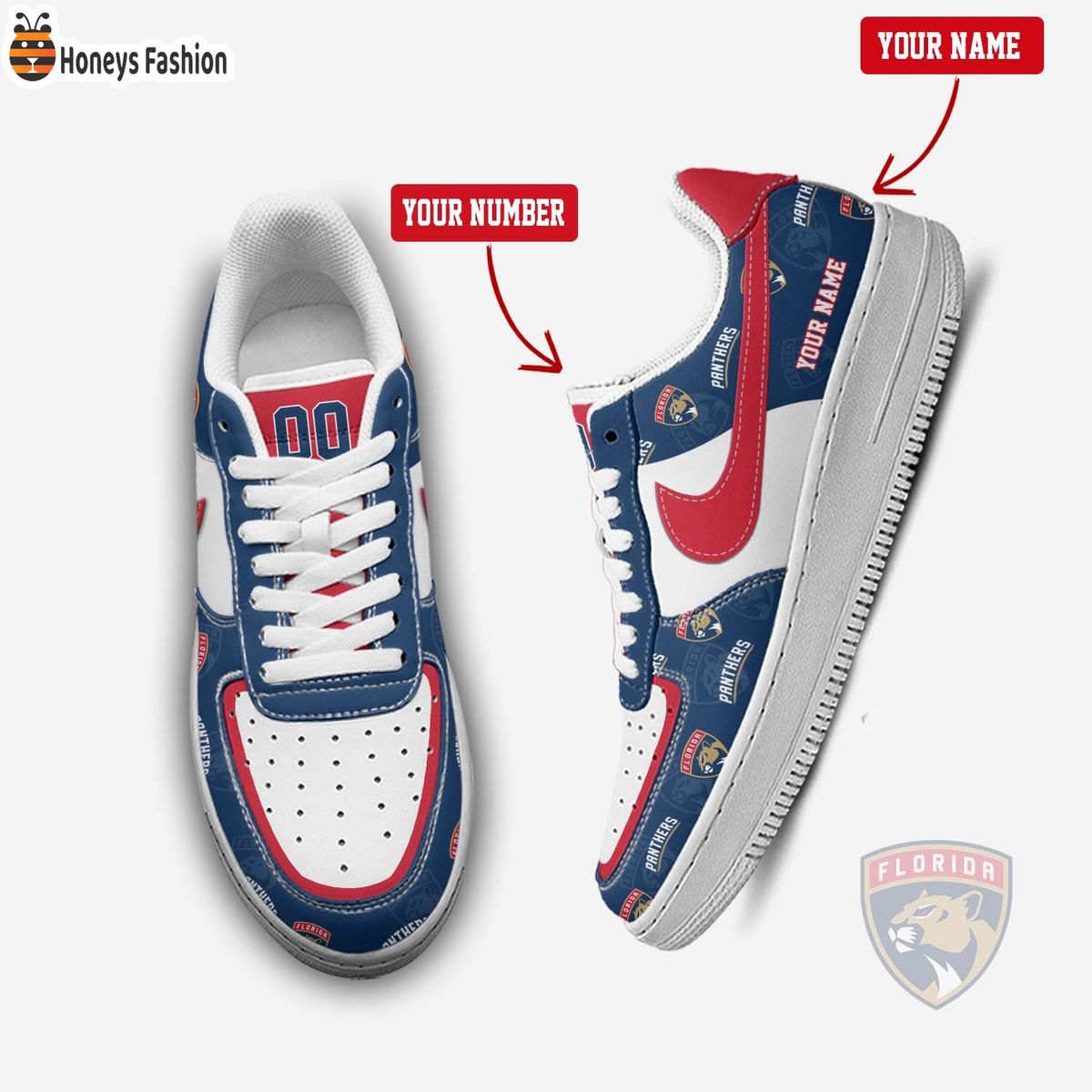 Florida Panthers NHL Personalized Air Force 1 Shoes