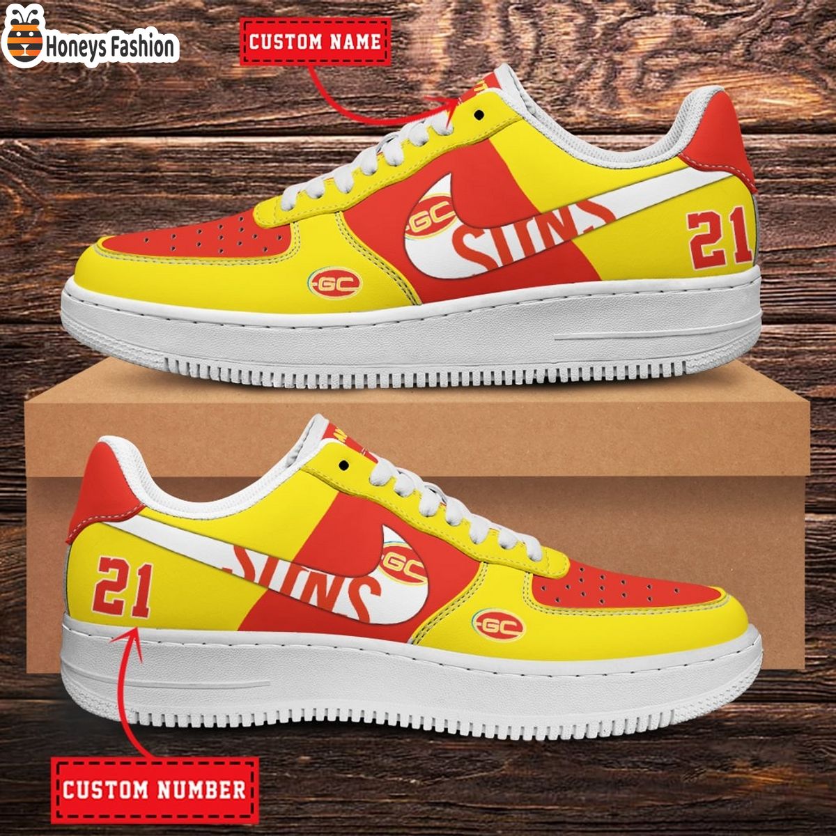 Gold Coast Suns AFL Personalized Air Force 1 Shoes