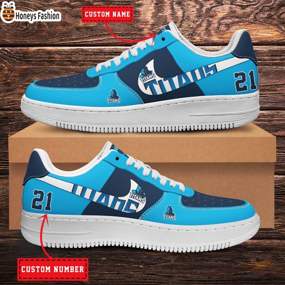Gold Coast Titans NRL Personalized Air Force 1 Shoes