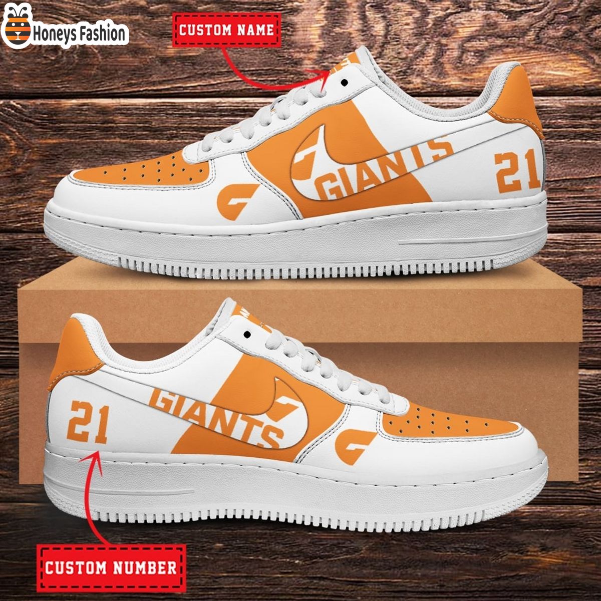 Greater Western Sydney Giants AFL Personalized Air Force 1 Shoes