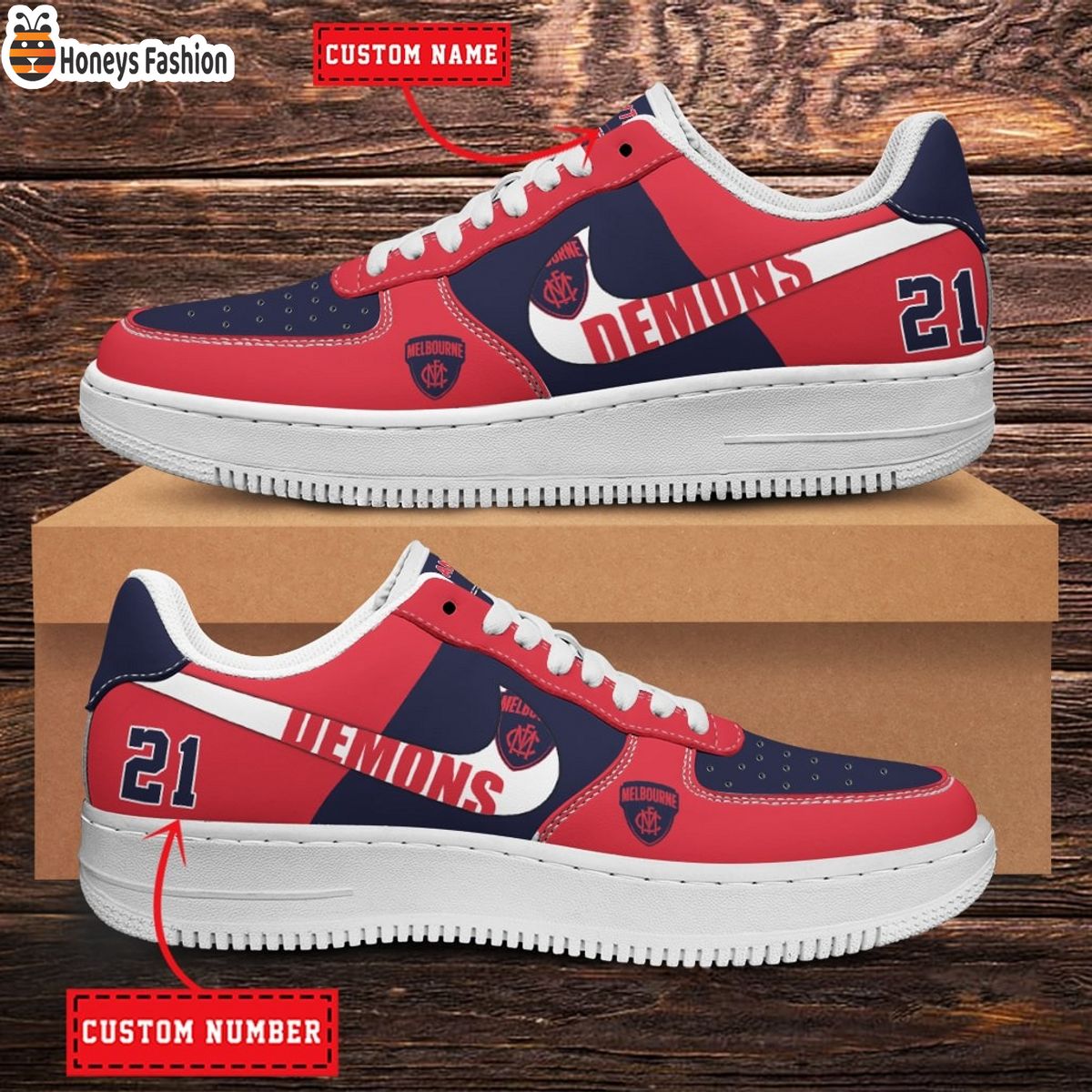 Melbourne Demons AFL Personalized Air Force 1 Shoes