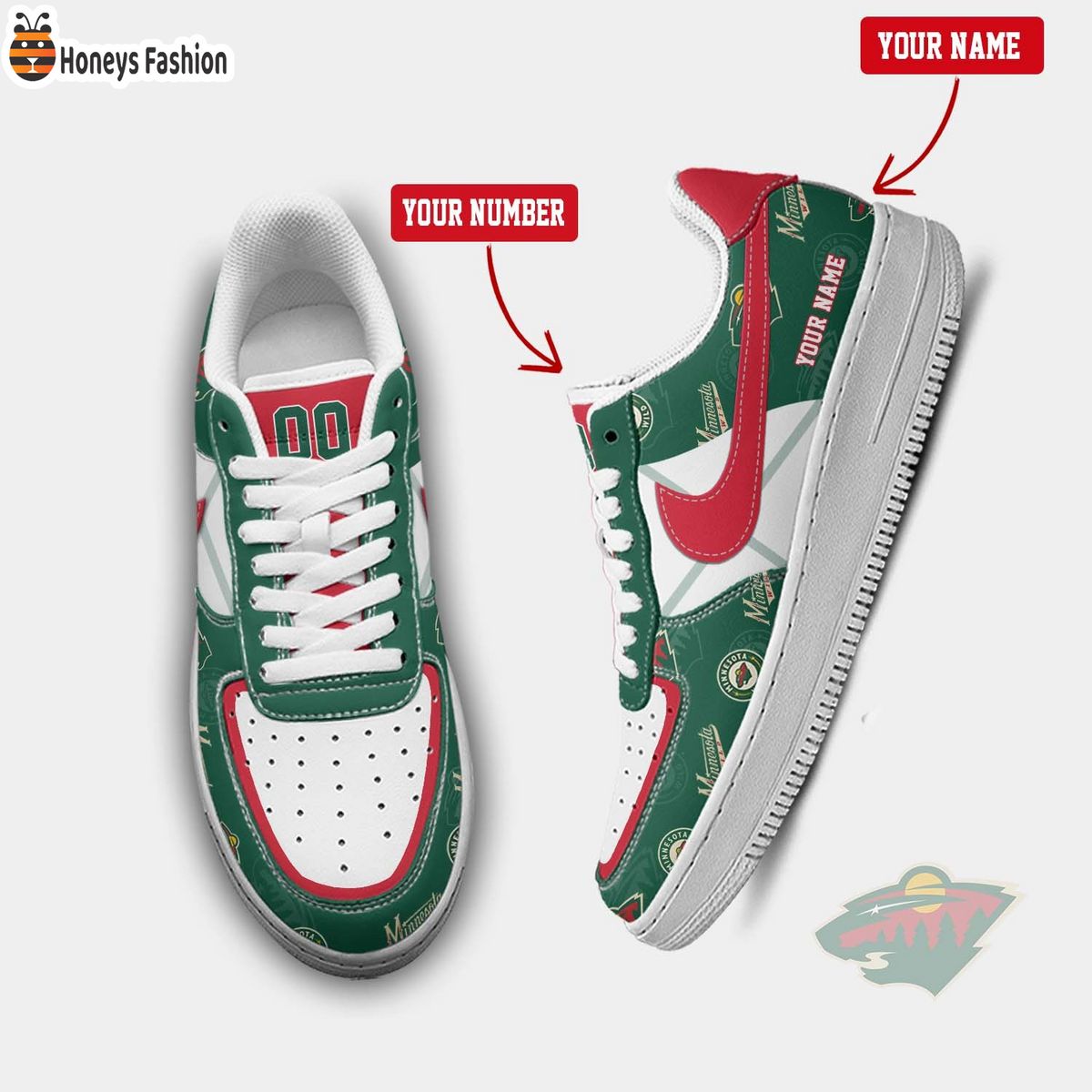 Minnesota Wild NHL Personalized Air Force 1 Shoes