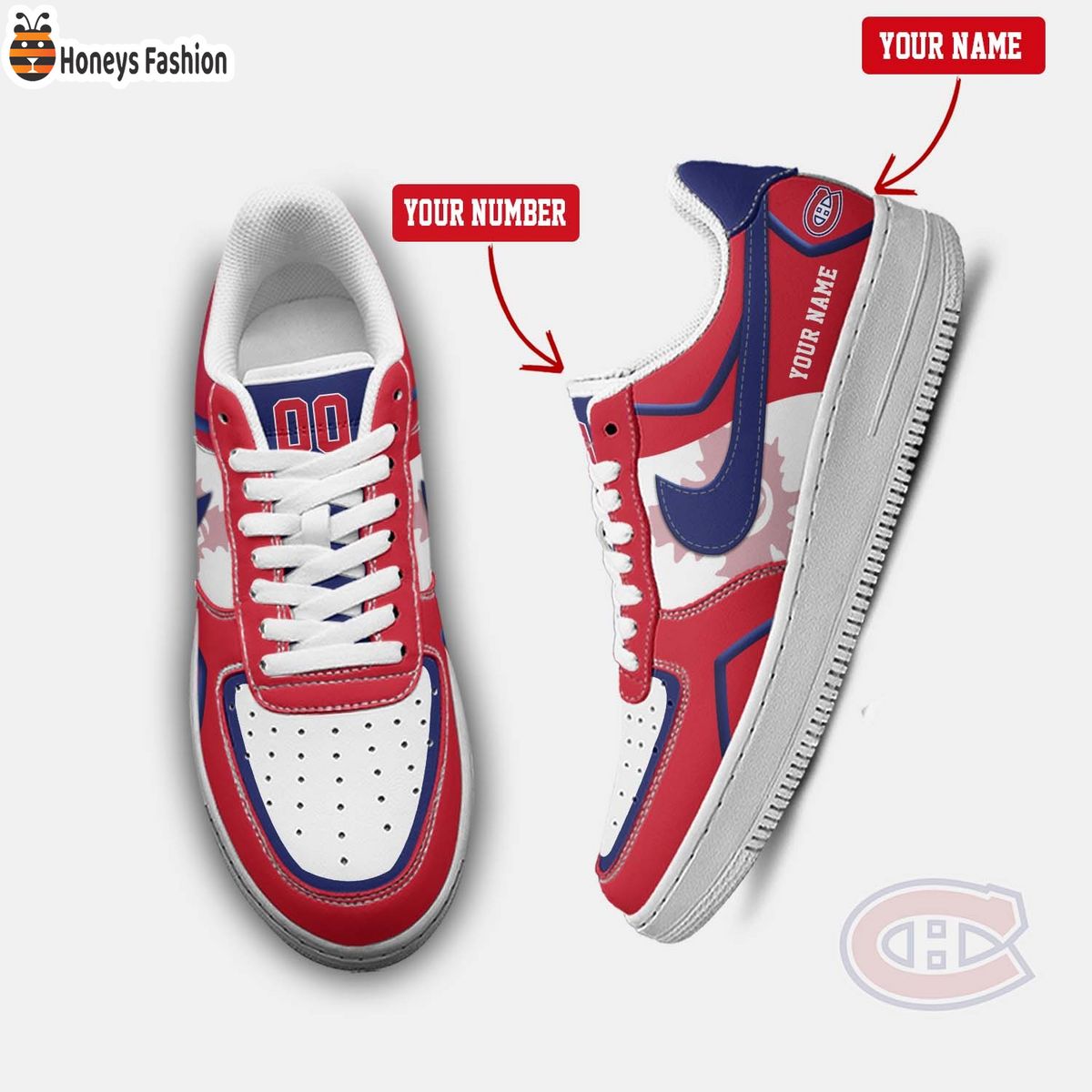 Montreal Canadiens NHL Personalized Air Force 1 Shoes