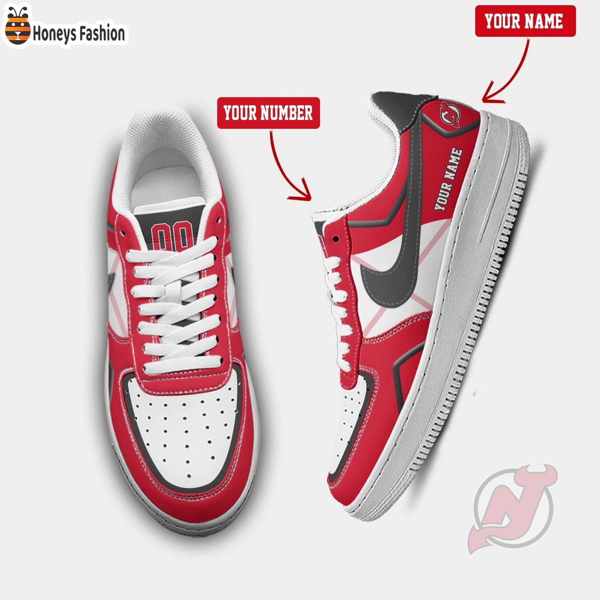 New Jersey Devils NHL Personalized Air Force 1 Shoes
