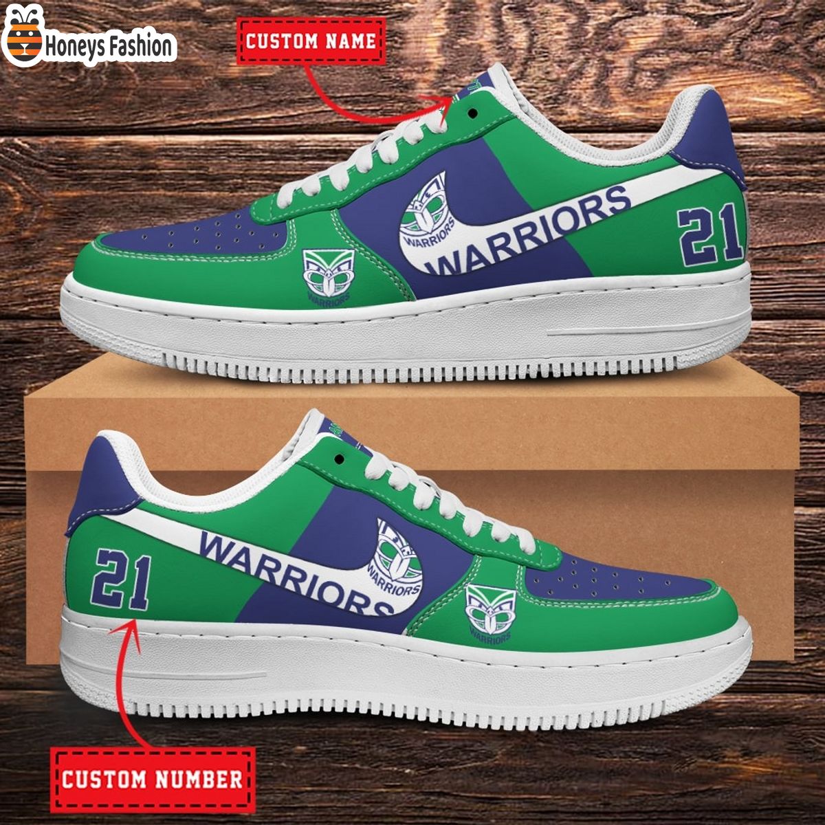New Zealand Warriors NRL Personalized Air Force 1 Shoes