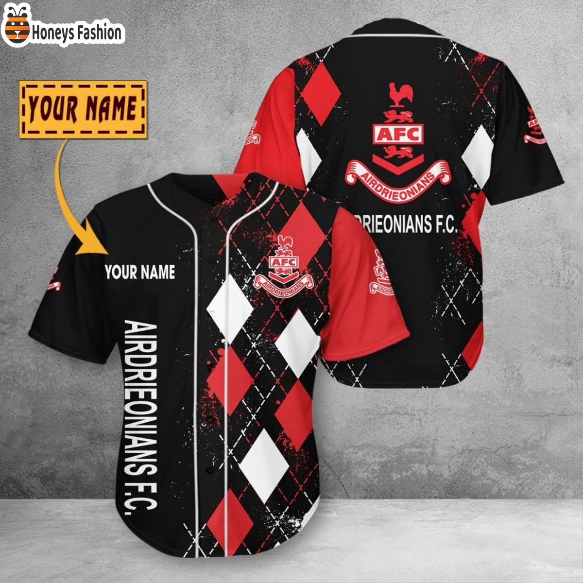 Personalized Airdrieonians F.C. Baseball Jersey