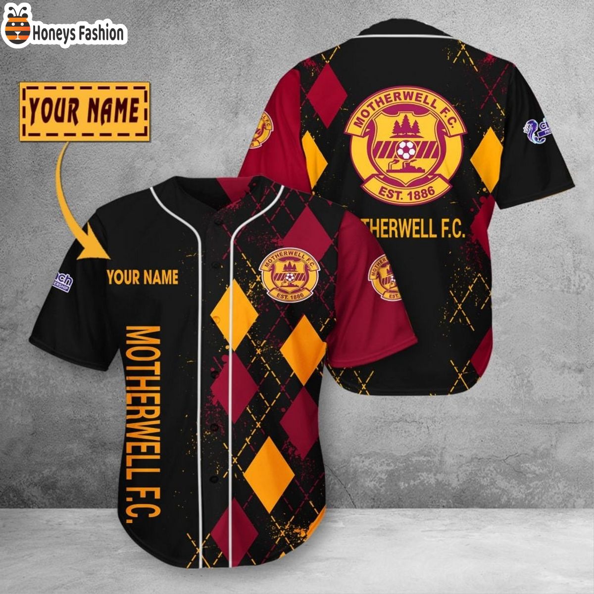 Personalized Motherwell F.C. Baseball Jersey