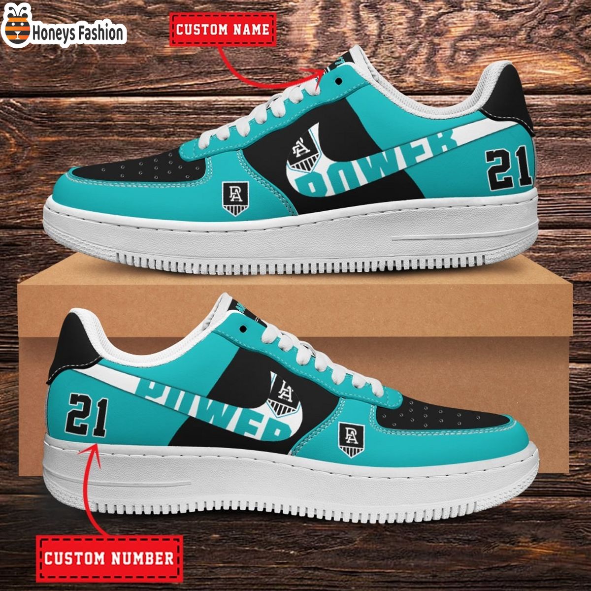 Port Adelaide Power AFL Personalized Air Force 1 Shoes