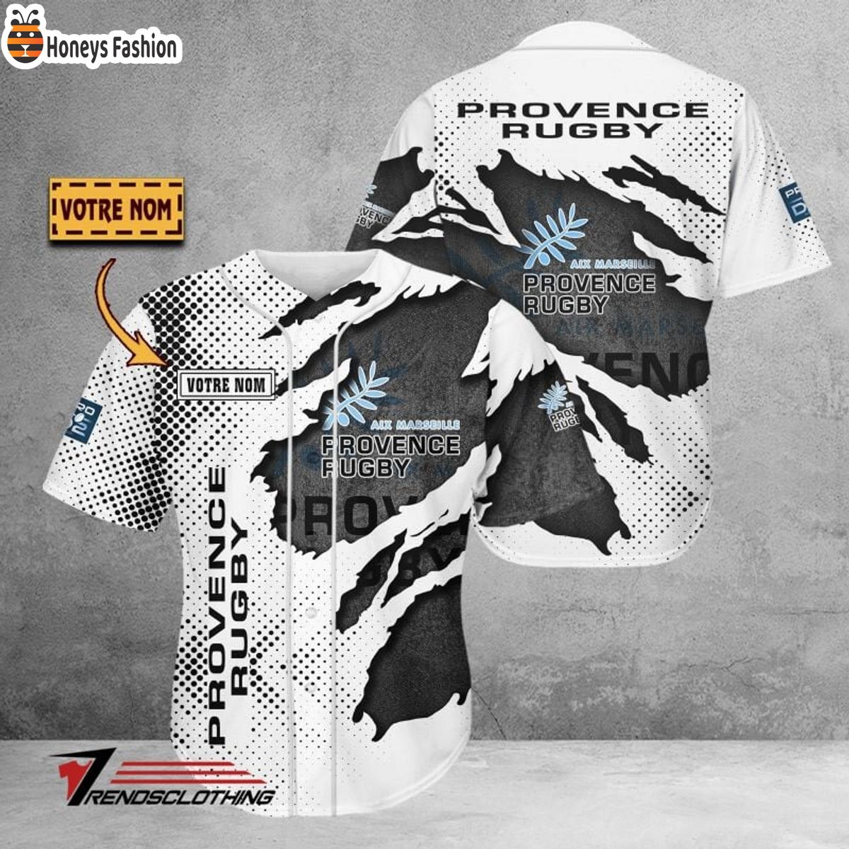 Provence Rugby Personalized Baseball Jersey