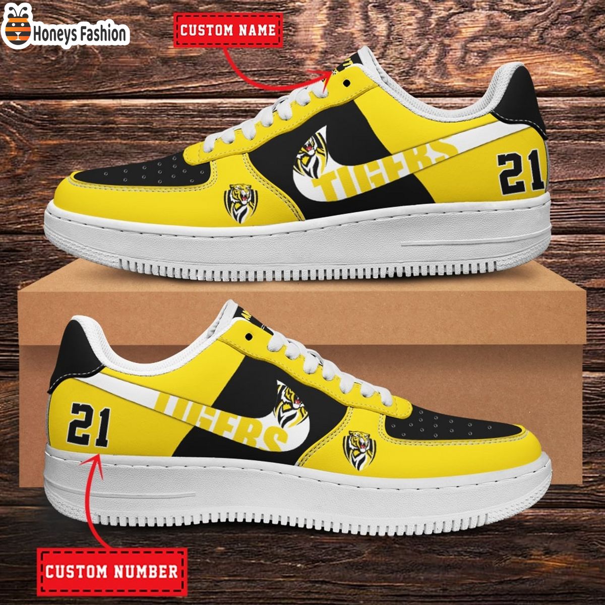 Richmond Tigers AFL Personalized Air Force 1 Shoes