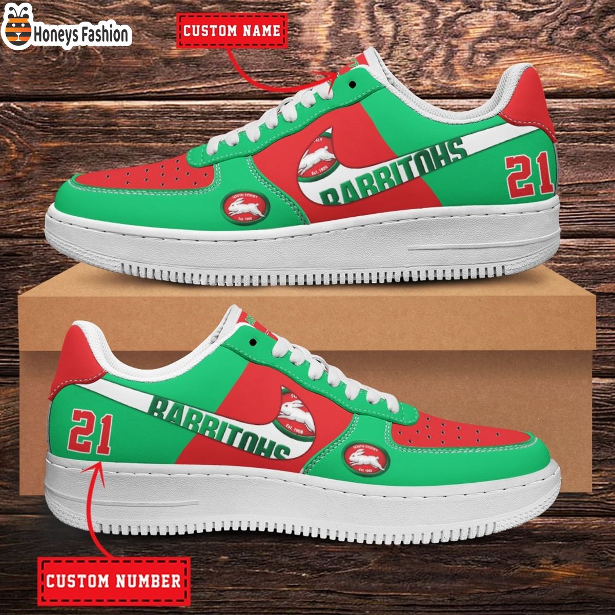 South Sydney Rabbitohs NRL Personalized Air Force 1 Shoes