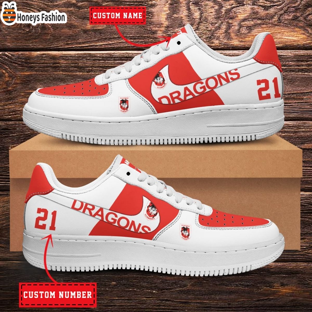 St George Illawarra Dragons NRL Personalized Air Force 1 Shoes