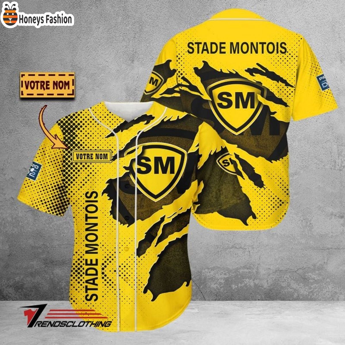 Stade Montois Rugby Personalized Baseball Jersey
