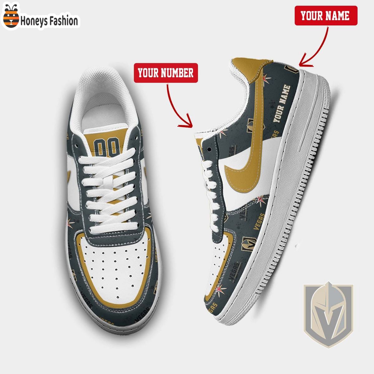 Vegas Golden Knights NHL Personalized Air Force 1 Shoes